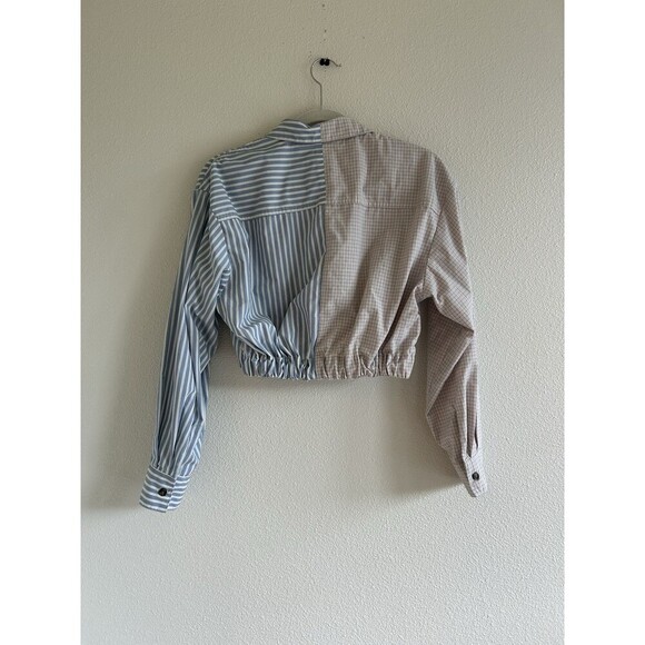BDG Urban Outfitters Timmy Twist Cropped Shirt Button Front Multicolor S-P - Picture 2 of 6